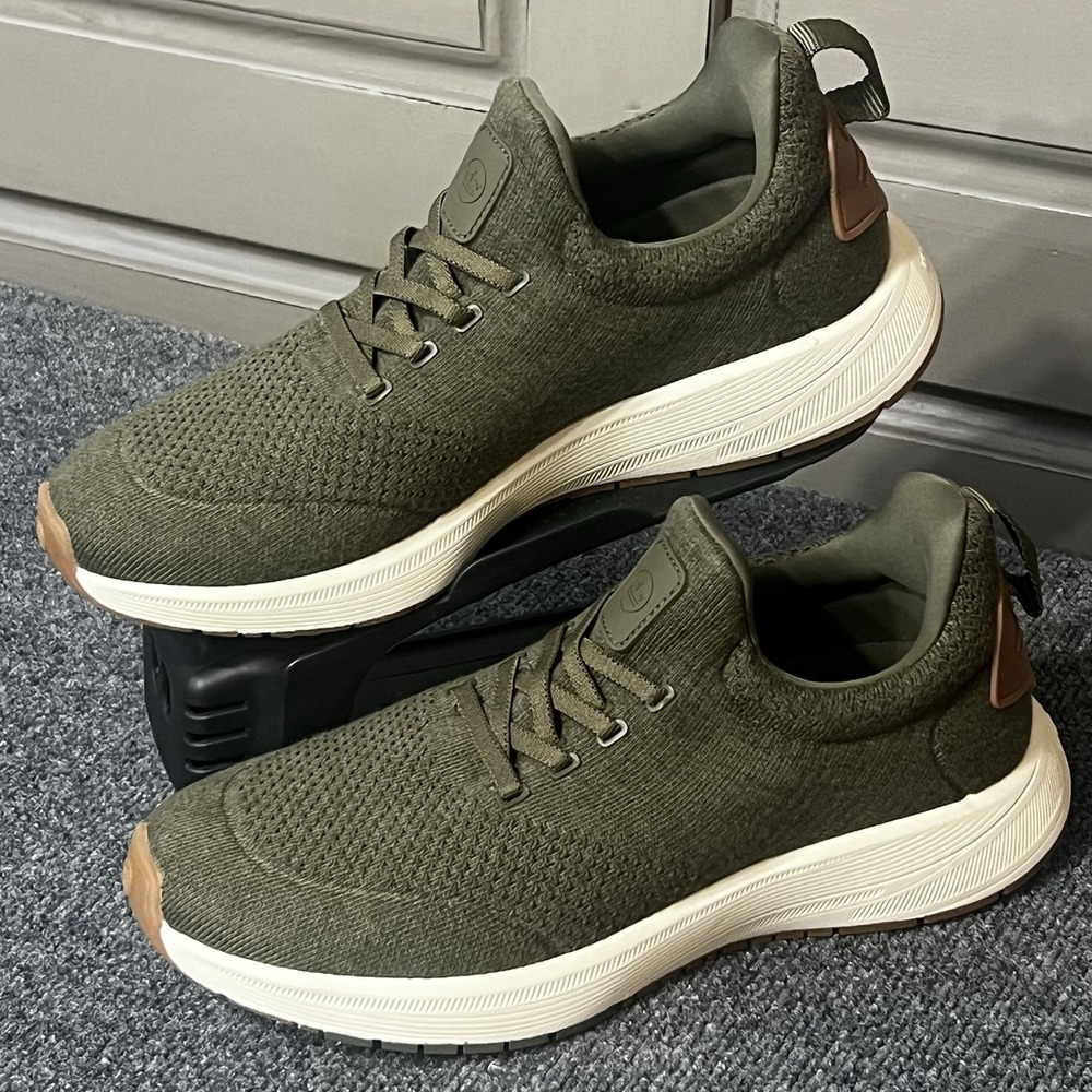 Peter Millar Tellustride Men's 9.5 Slip on Sneakers Olive MF24EF90 Runs Small